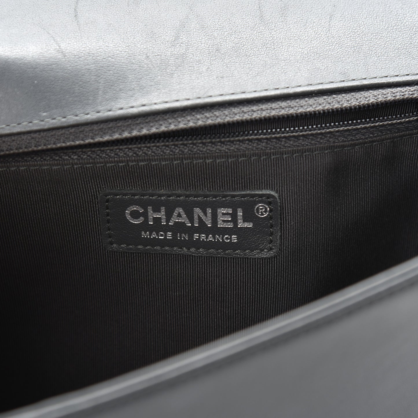 Lambskin Quilted New Medium Boy Flap Grey