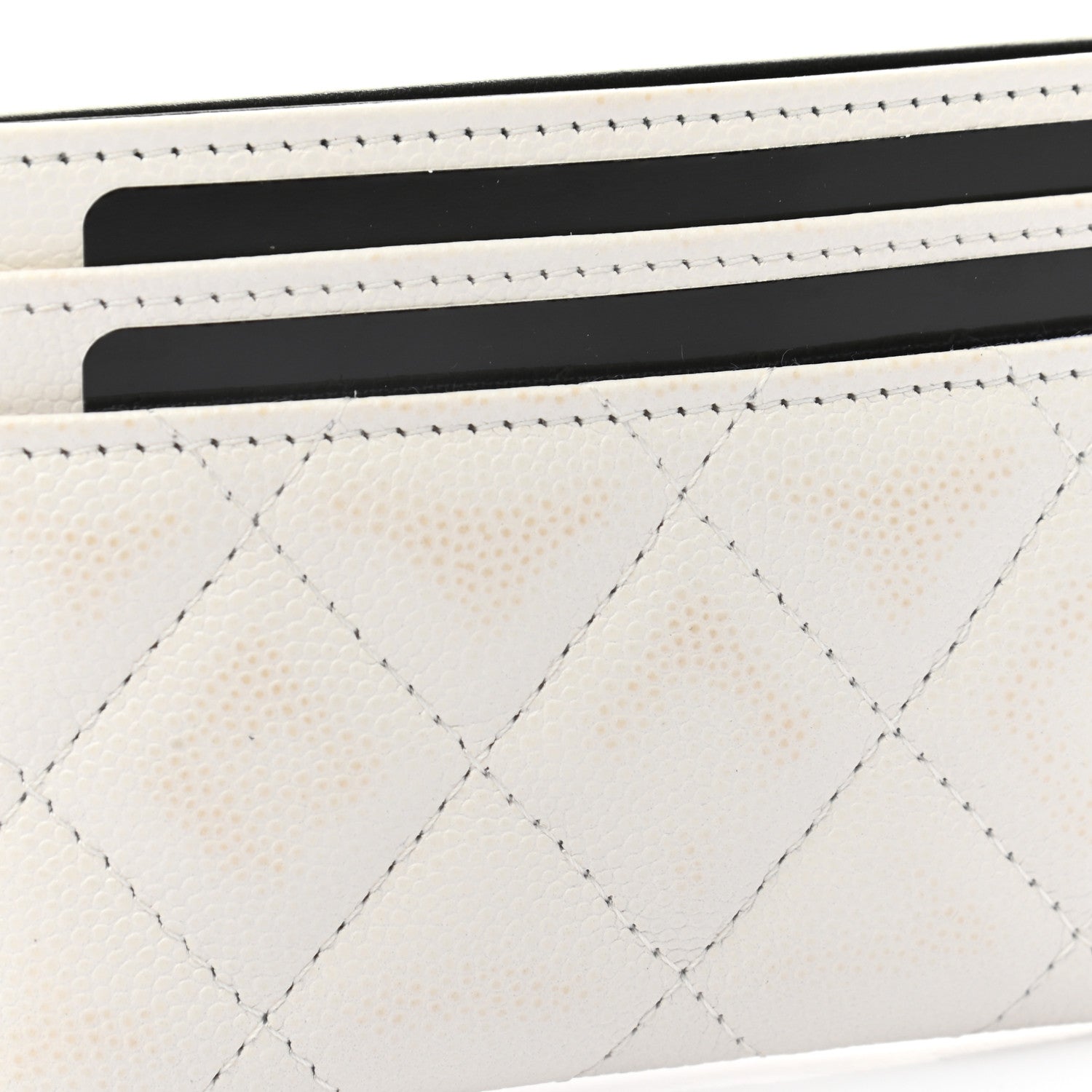 Chanel Caviar Quilted My Everything Card Holder White Black 9 of 11