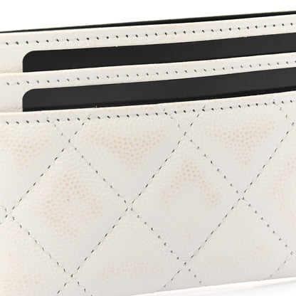 Chanel Caviar Quilted My Everything Card Holder White Black 9 of 11