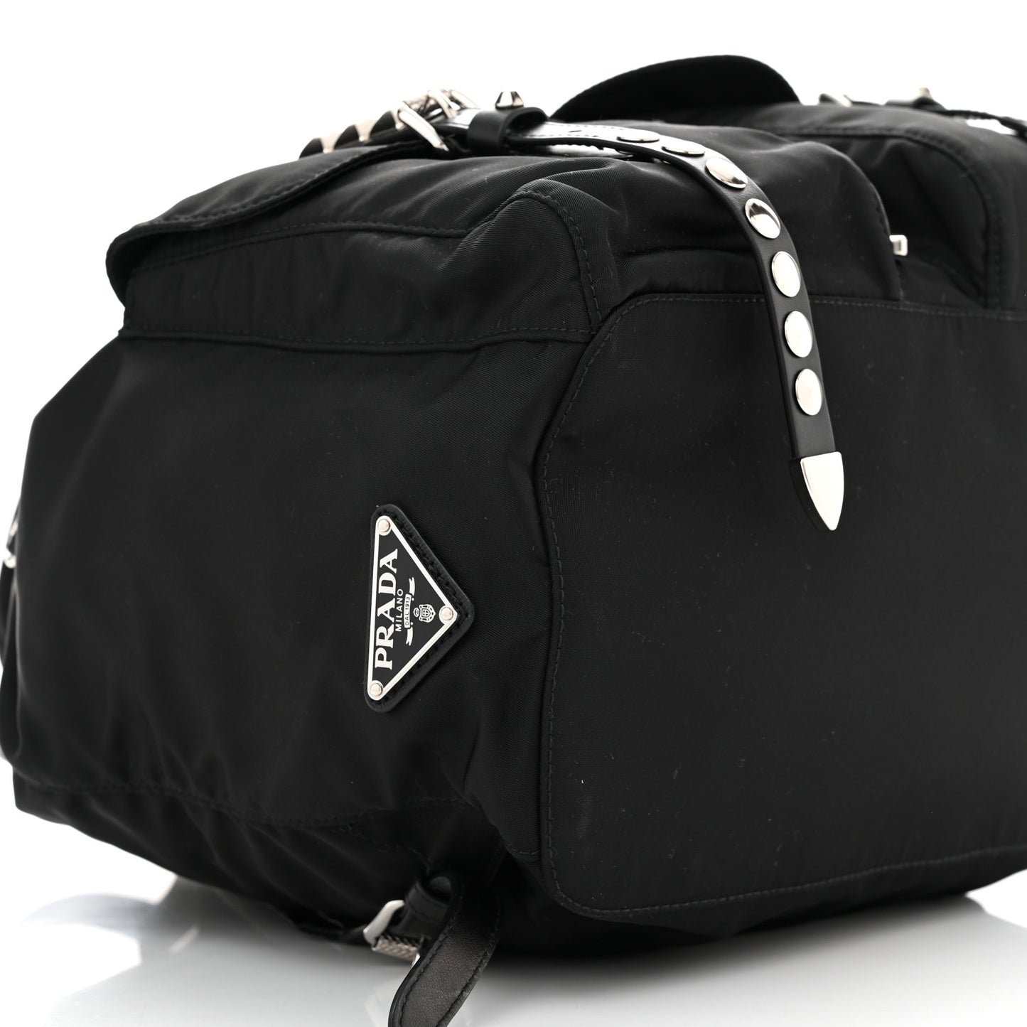 Nylon New Vela Studded Backpack Black
