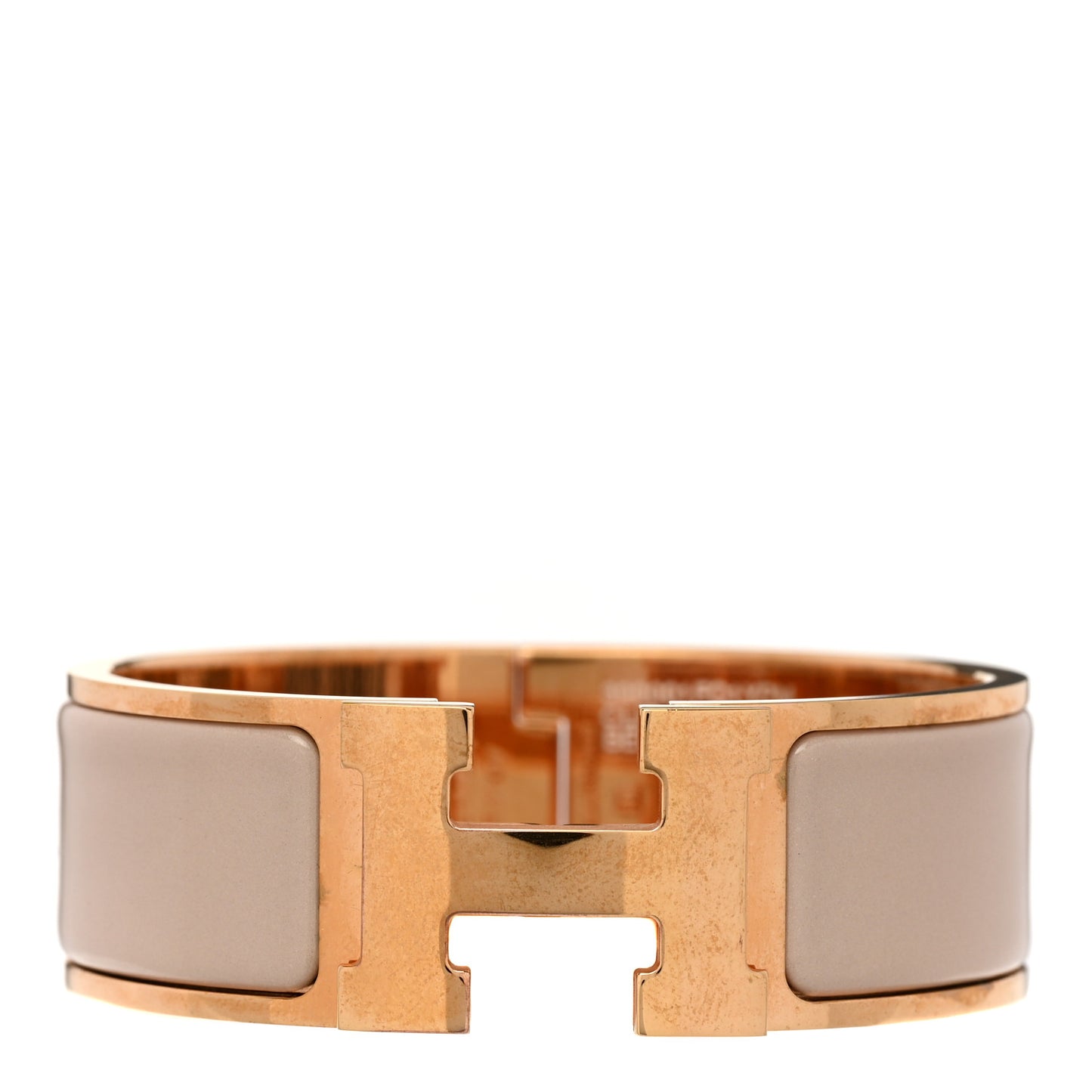 Enamel Wide Clic Clac H Bracelet PM Beige Rose