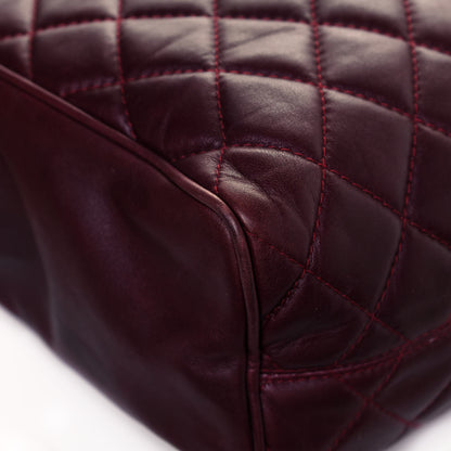 Chanel Lambskin Quilted Tote Burgundy 8 of 18
