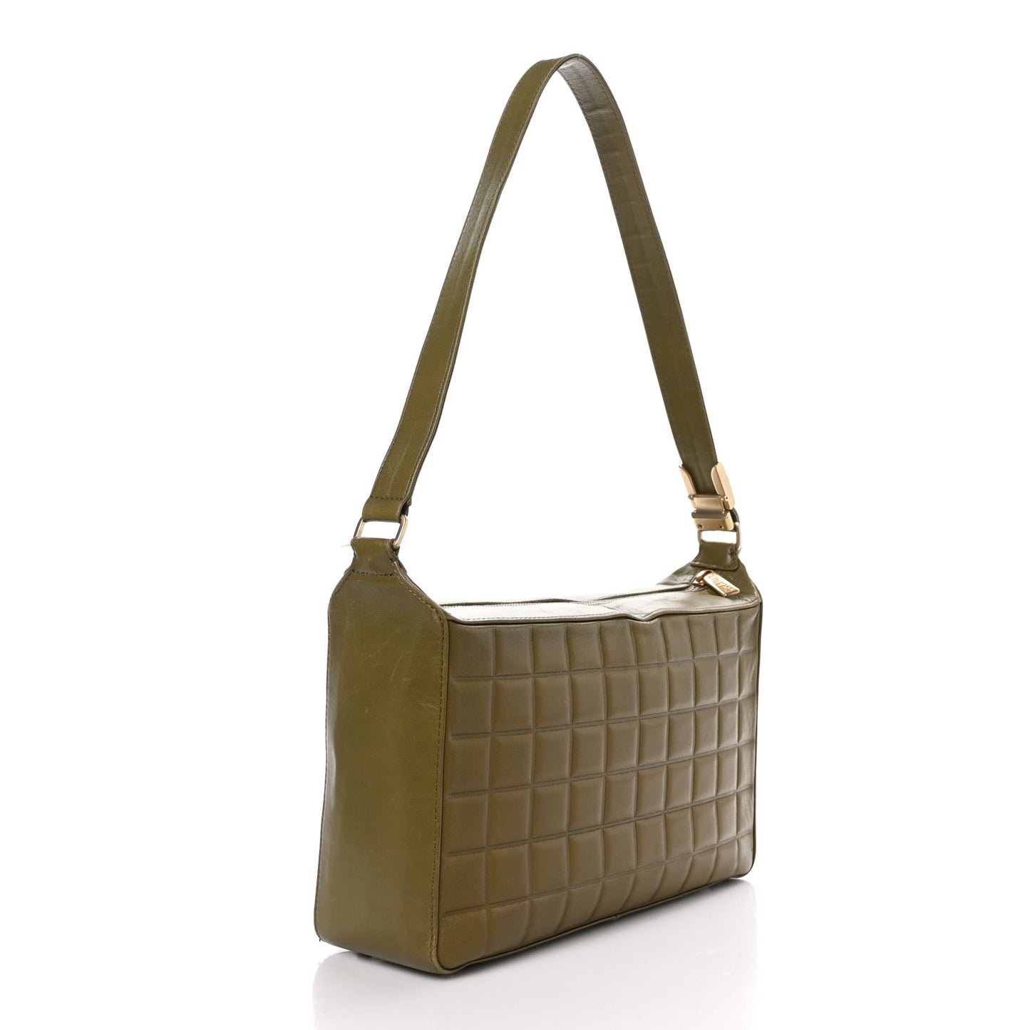 Lambskin Quilted Medium Chocolate Bar Shoulder Bag Beige