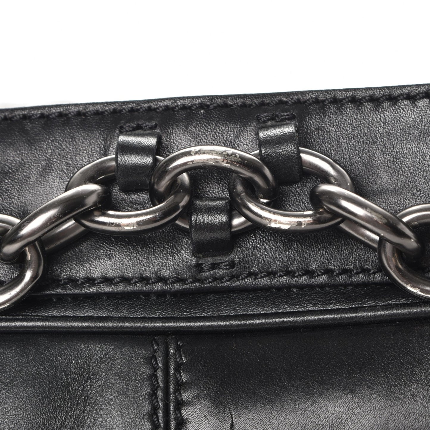 Calfskin Cable Embossed Leather Eve Shoulder Bag Black