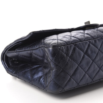 Chanel Metallic Calfskin Quilted 2.55 Reissue 226 Flap Dark Navy Blue 5 of 9