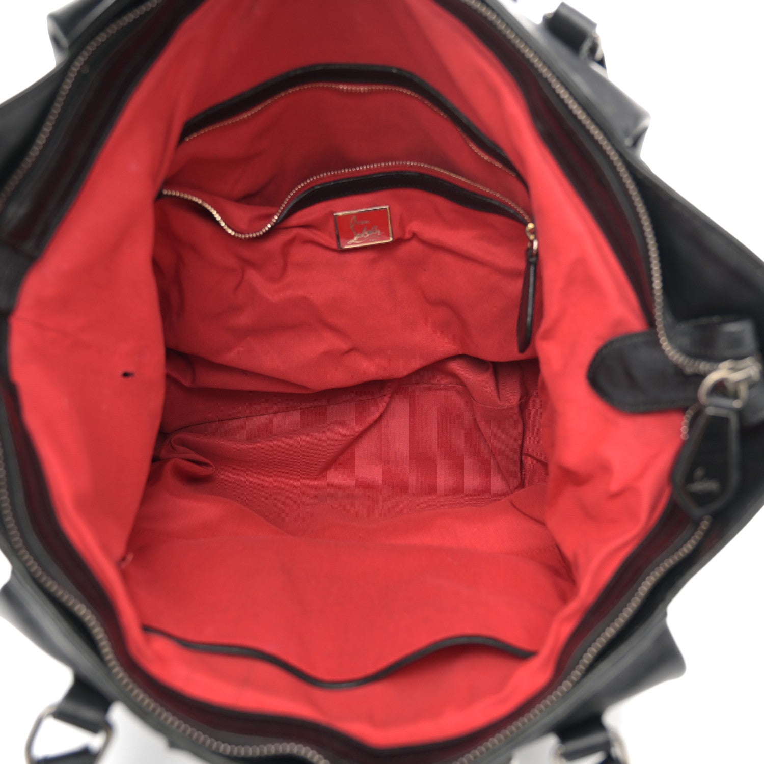 Christian Louboutin CHRISTIAN LOUBOUTIN Calfskin Justine Spikes Tote Black 5 of 16