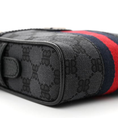 Gucci X Balenciaga BB Monogram Web Mini Ophidia Messenger Black 9 of 10