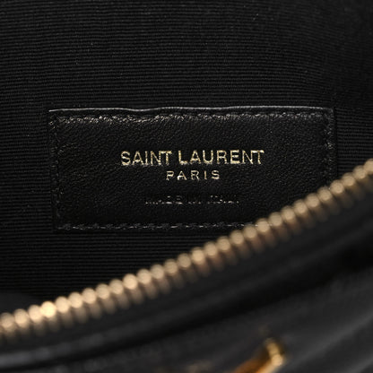 Saint Laurent Grain De Poudre Chevron Monogram Large Bill Pouch Black 6 of 11