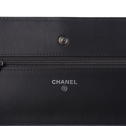 Chanel Patent Quilted Wallet On Chain WOC Black 10 of 16