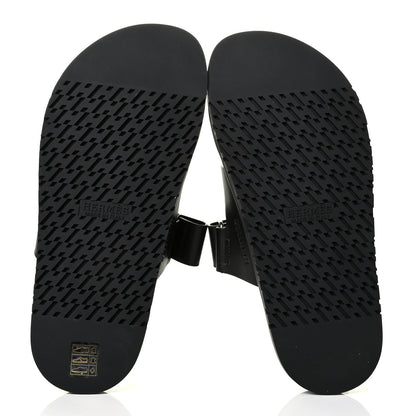 Hermes Calfskin Womens Chypre Sandals 40 Black 4 of 5