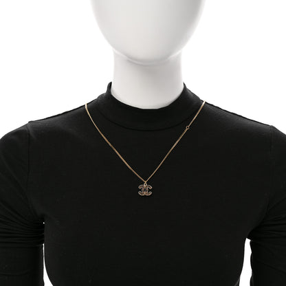 Chanel Resin CC Pendant Necklace Gold 2 of 7