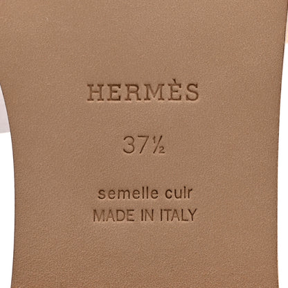 Hermes Linen Canvas Fringe Oran Sandals 37.5 Beige 6 of 9