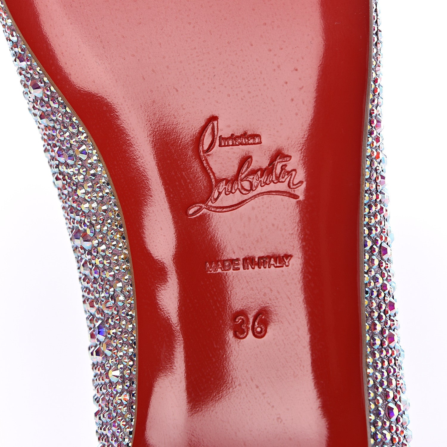 Christian Louboutin Suede Burma Strass Gozul Flats 36 Aurora Boreale 6 of 8