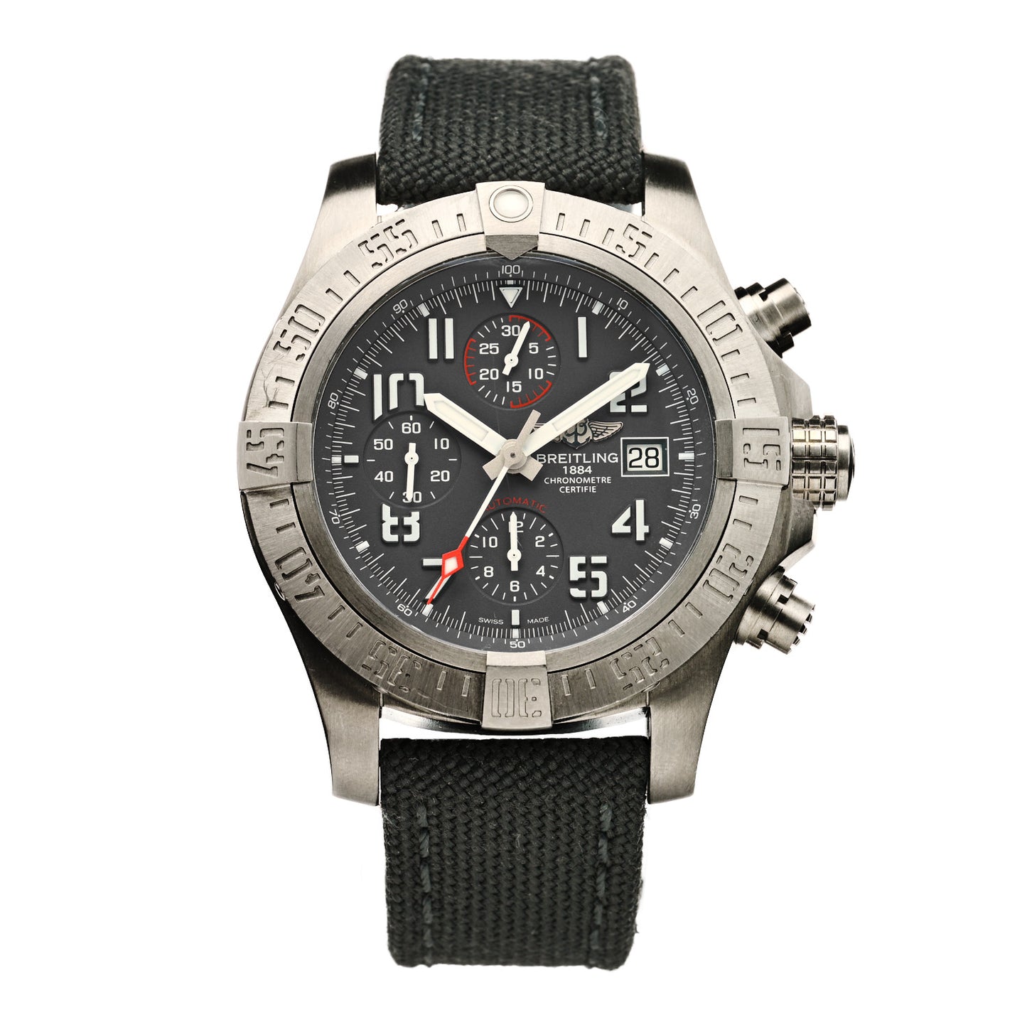Titanium Nylon 44mm Avenger Bandit Chronograph Automatic Watch Grey E13383