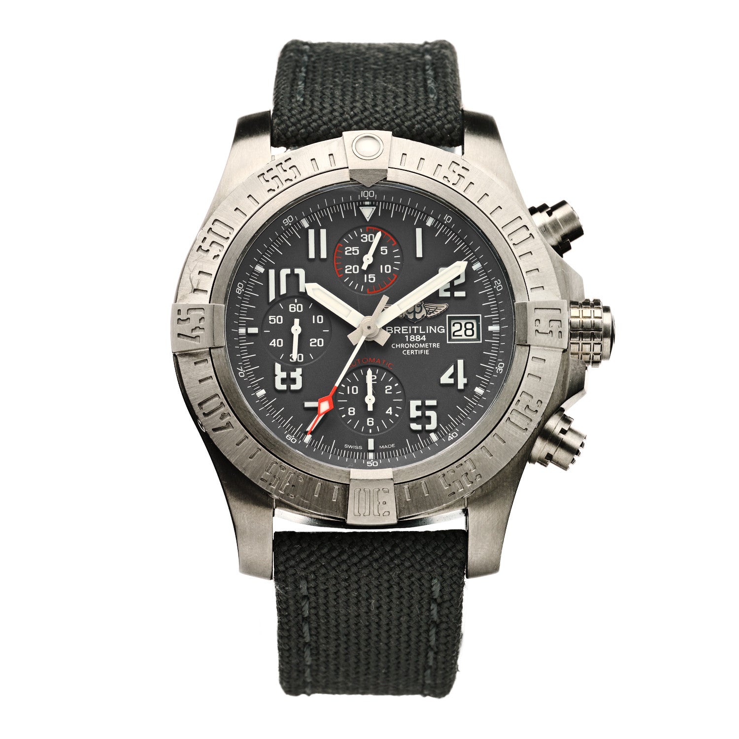Breitling Titanium Nylon 44mm Avenger Bandit Chronograph Automatic Watch Grey E13383 1 of 4