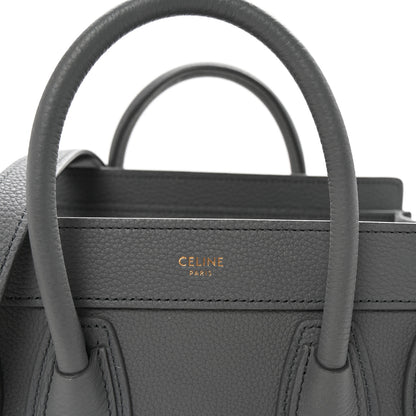 Celine Baby Drummed Calfskin Nano Luggage Kohl 9 of 11