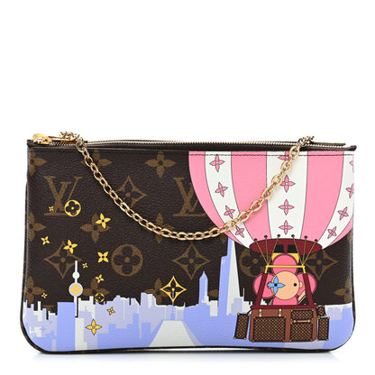 Louis Vuitton Monogram 2019 Christmas Animation Double Zip Pochette 1 of 11