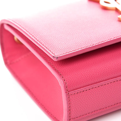 Saint Laurent Grain De Poudre Small Monogram Kate Satchel Fuchsia 9 of 12