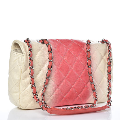 Chanel Caviar Quilted Ombre Medium Single Flap White Rose Pink 3 of 7