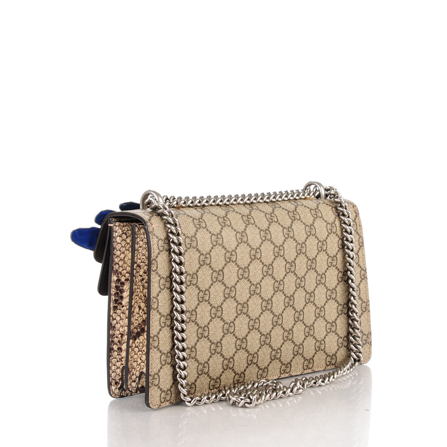 GG Supreme Monogram Python Embroidered Small Dionysus Shoulder Bag