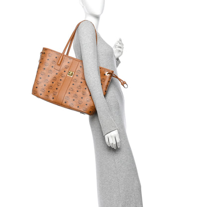MCM Visetos Medium Liz Reversible Shopper Tote Cognac 2 of 16