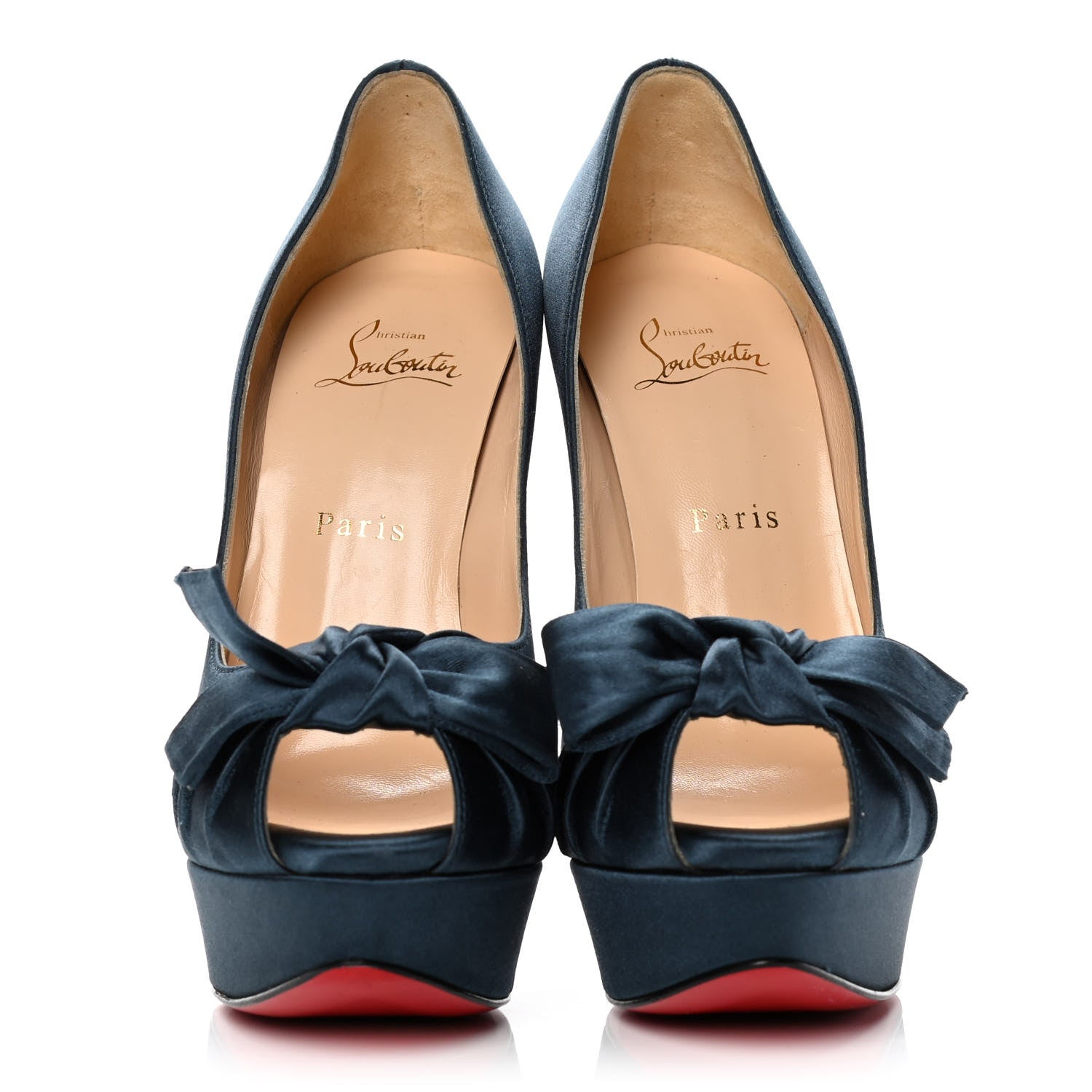 Christian Louboutin Crepe Satin Madame Butterfly 150 Pumps 38.5 Blue 2 of 10