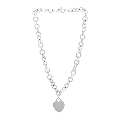 Tiffany Sterling Silver Heart Tag Pendant Necklace 3 of 6