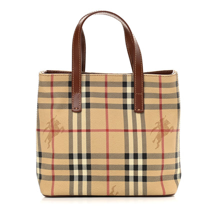 Burberry Haymarket Check Small Tote Brown 1 of 12