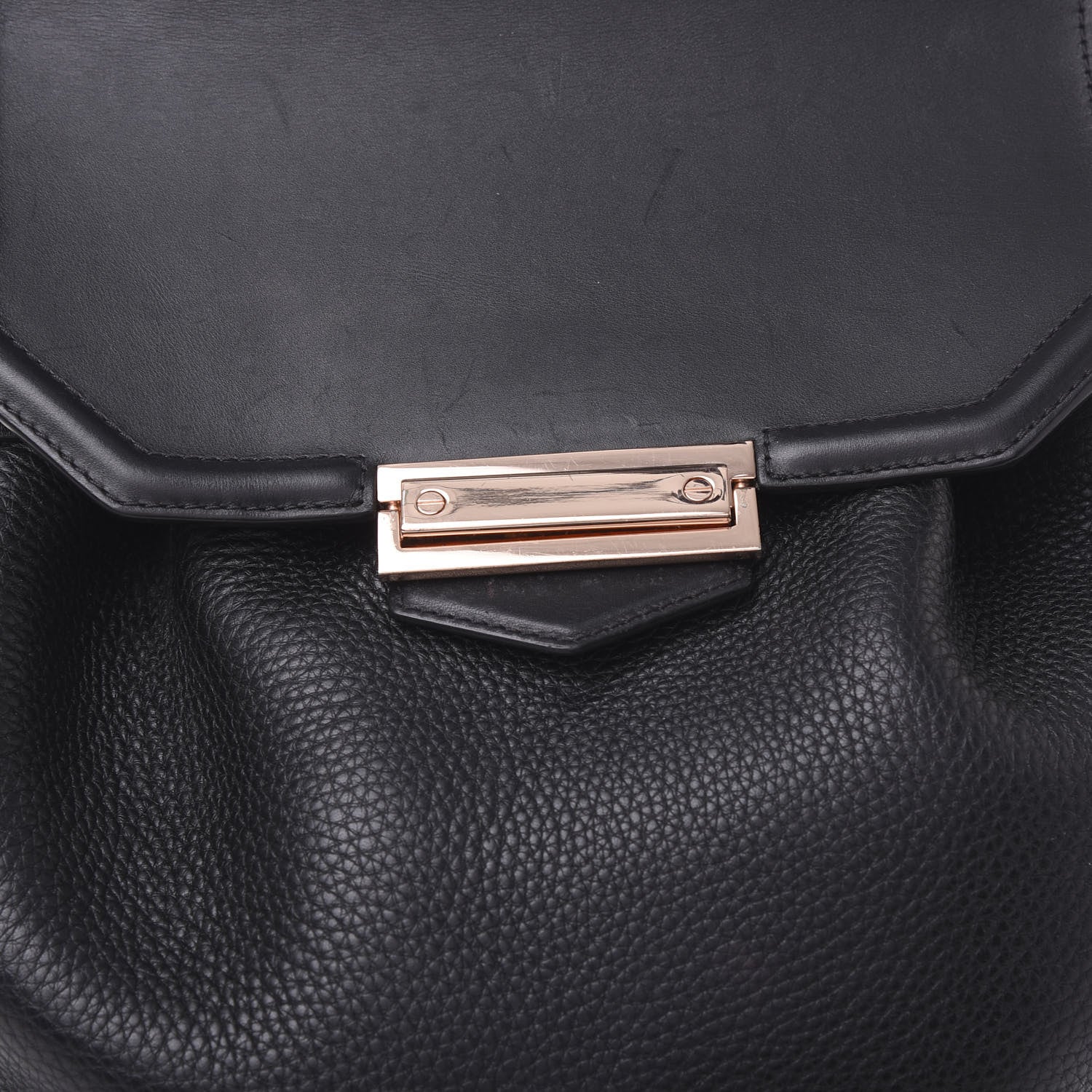 Alexander Wang Pebbled Calfskin Prisma Skeletal Backpack Black Rose Gold Hardware 10 of 11