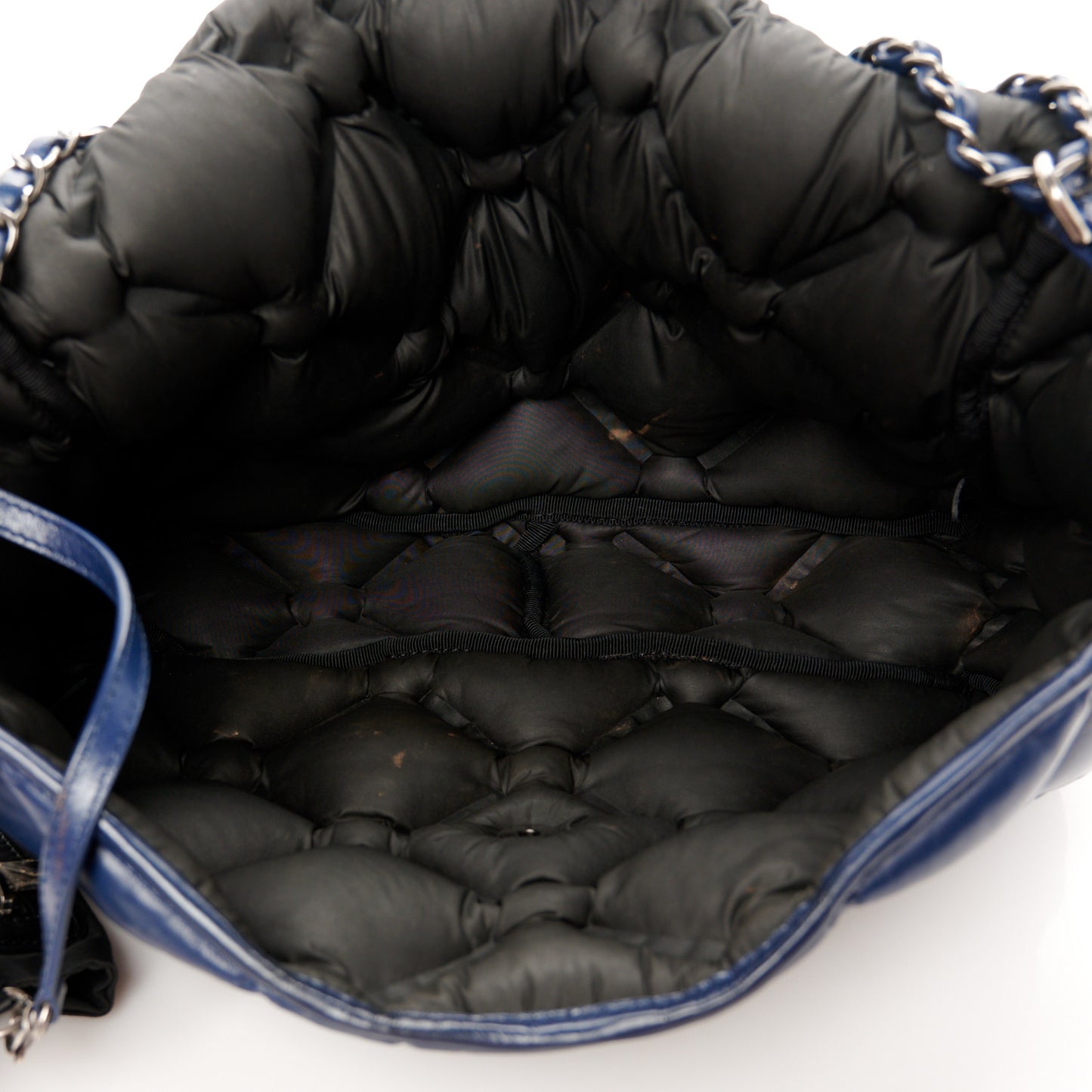 Calfskin Quilted Large Chesterfield Flap Navy