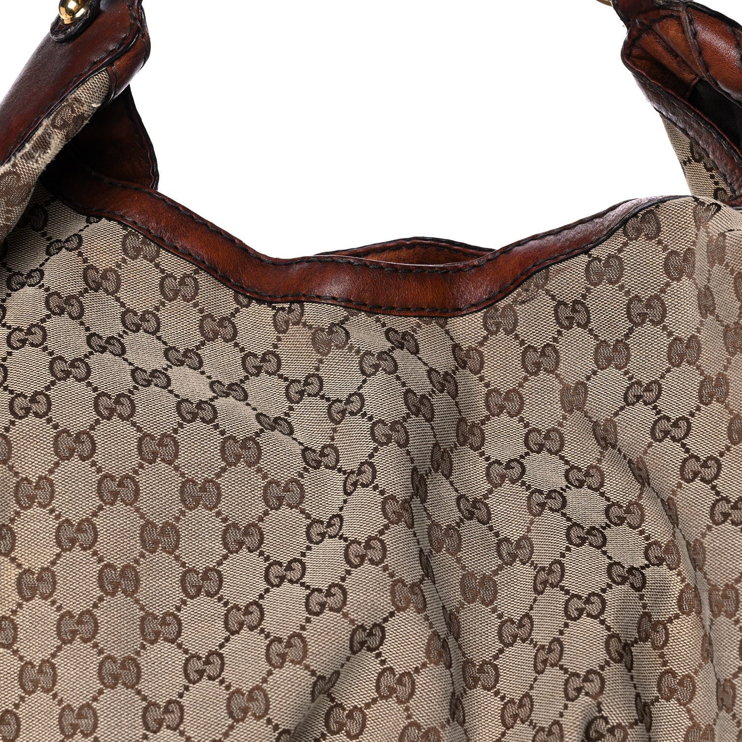 Gucci Monogram Studded Tote Dark Brown 9 of 15