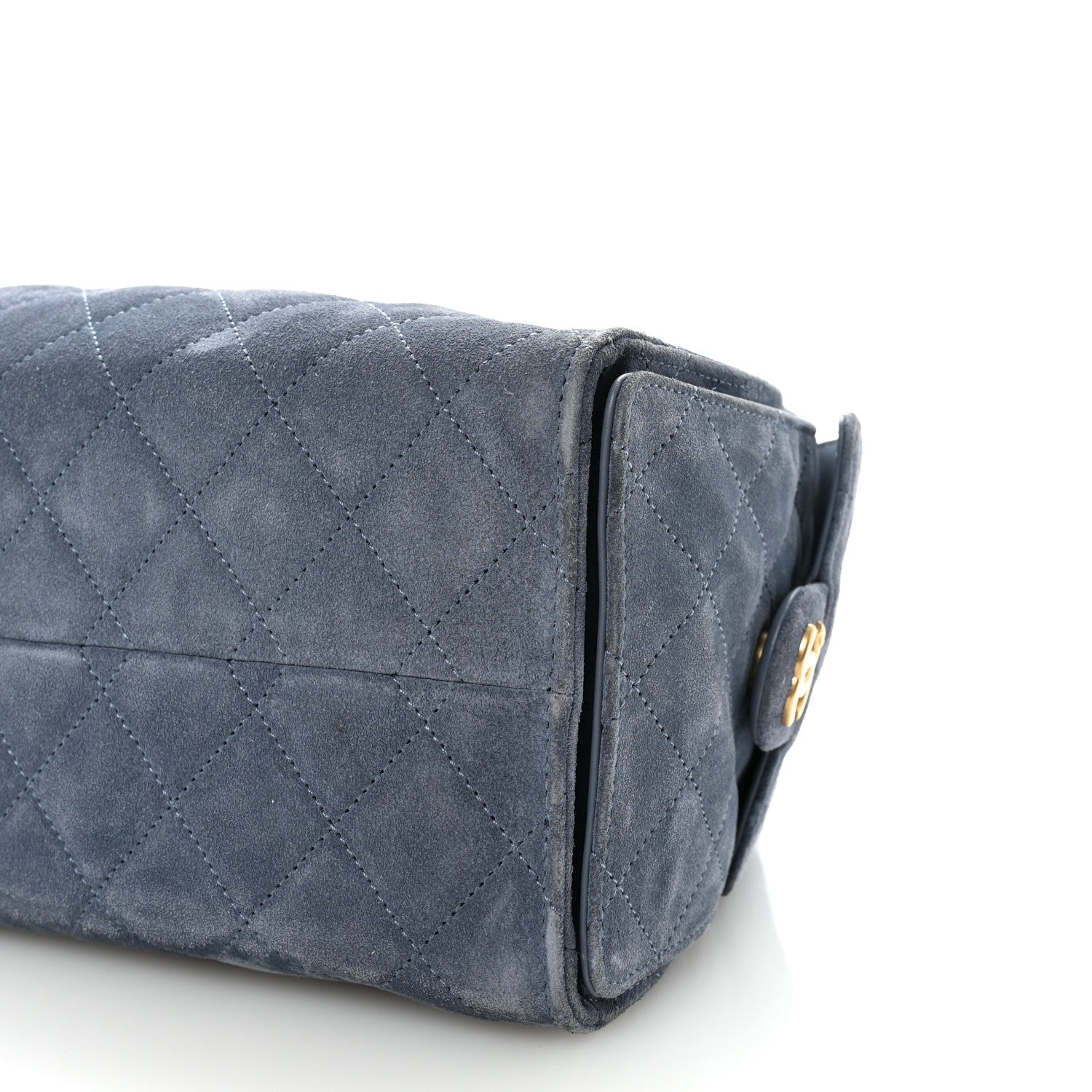 Chanel Suede Quilted Small Chanel 25 Handbag Blue 10 of 11