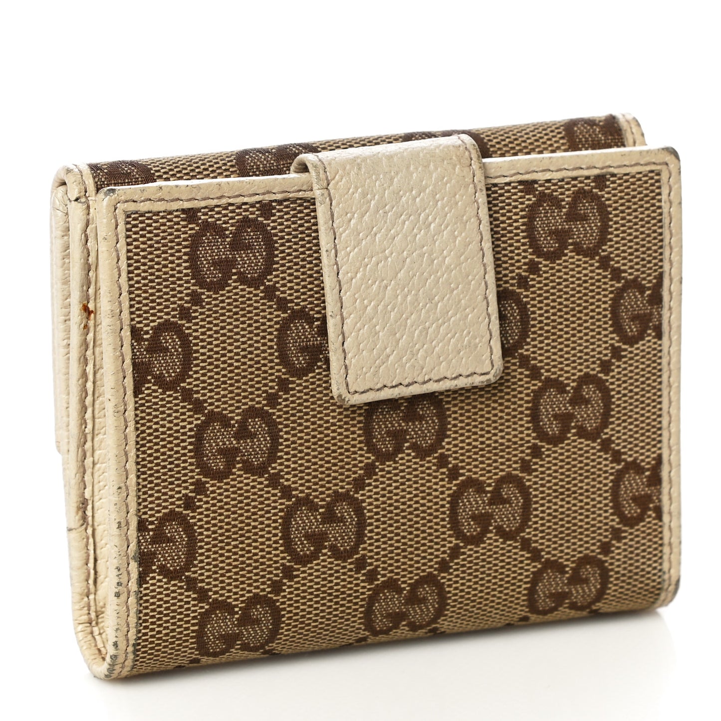 Monogram Metal Bar French Flap Wallet Off White