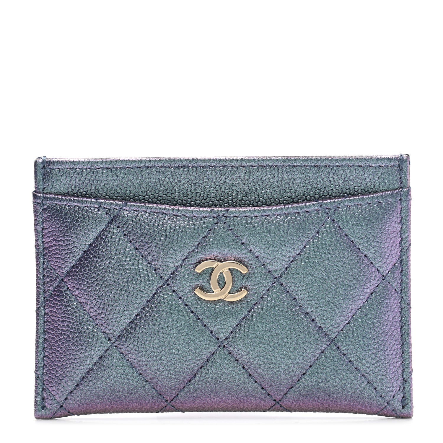 Chanel Iridescent Caviar Quilted Card Holder Dark Blue 1 of 9