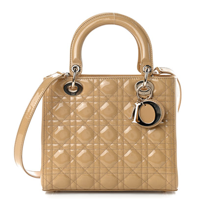 Christian Dior Patent Cannage Medium Lady Dior Dark Beige 1 of 9