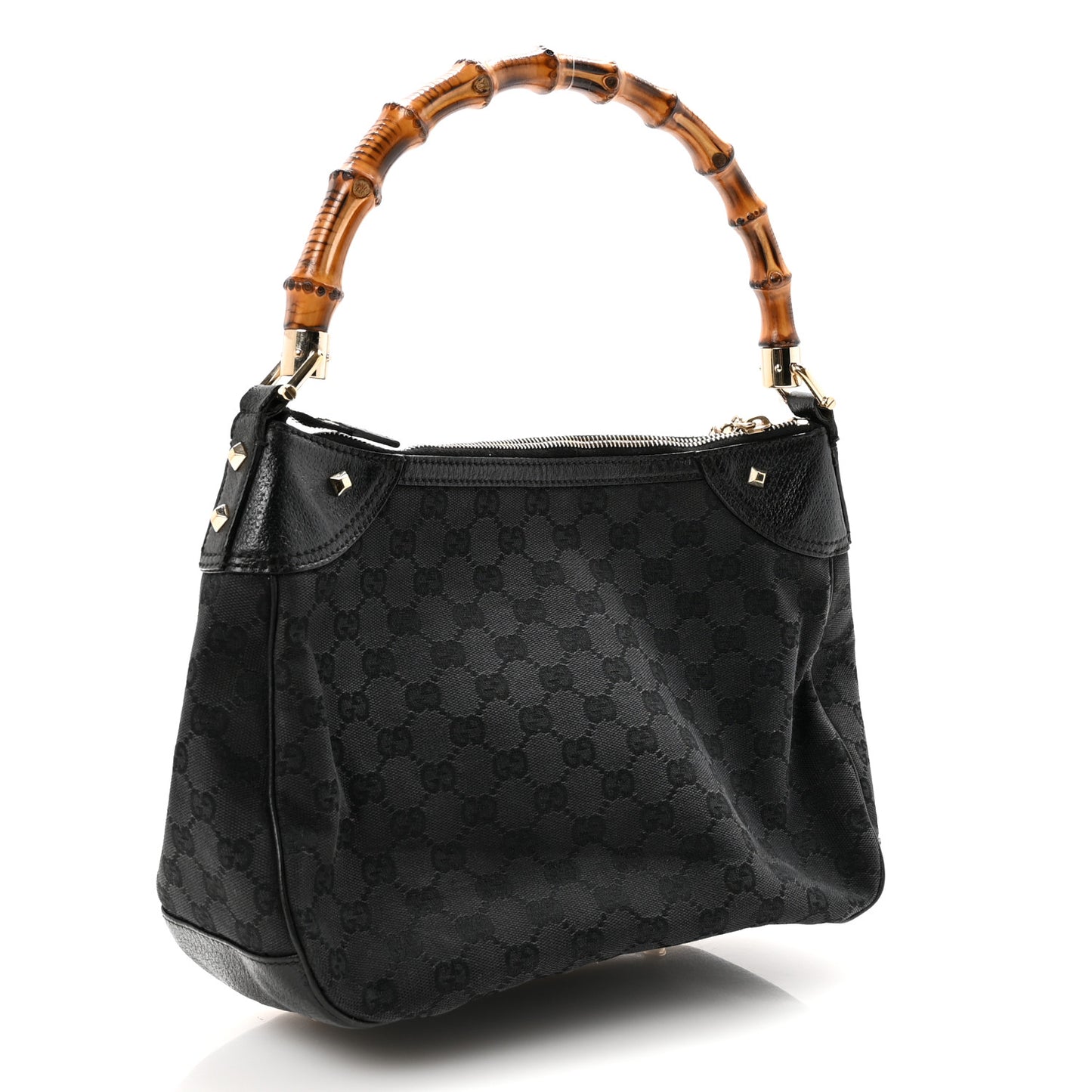 Monogram Bamboo Medium Top Handle Bag Black