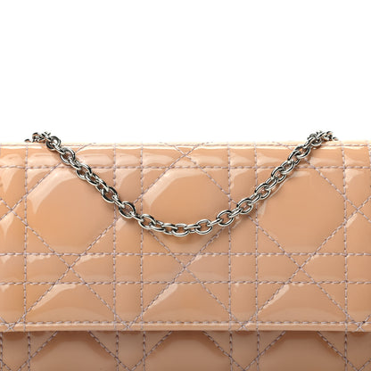 Christian Dior Patent Cannage Rendezvous Chain Wallet Pale Pink 13 of 14