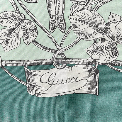 Gucci Silk Twill Wondergardenia Square Scarf Emerald 3 of 5