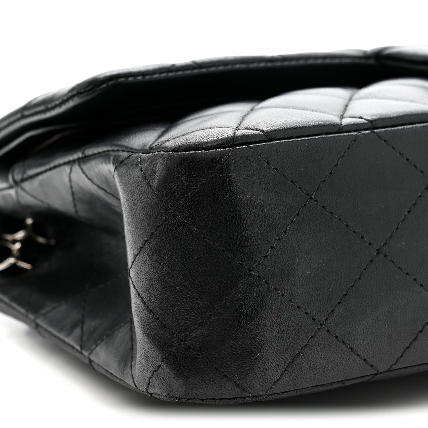 Lambskin Quilted Medium Double Flap Black