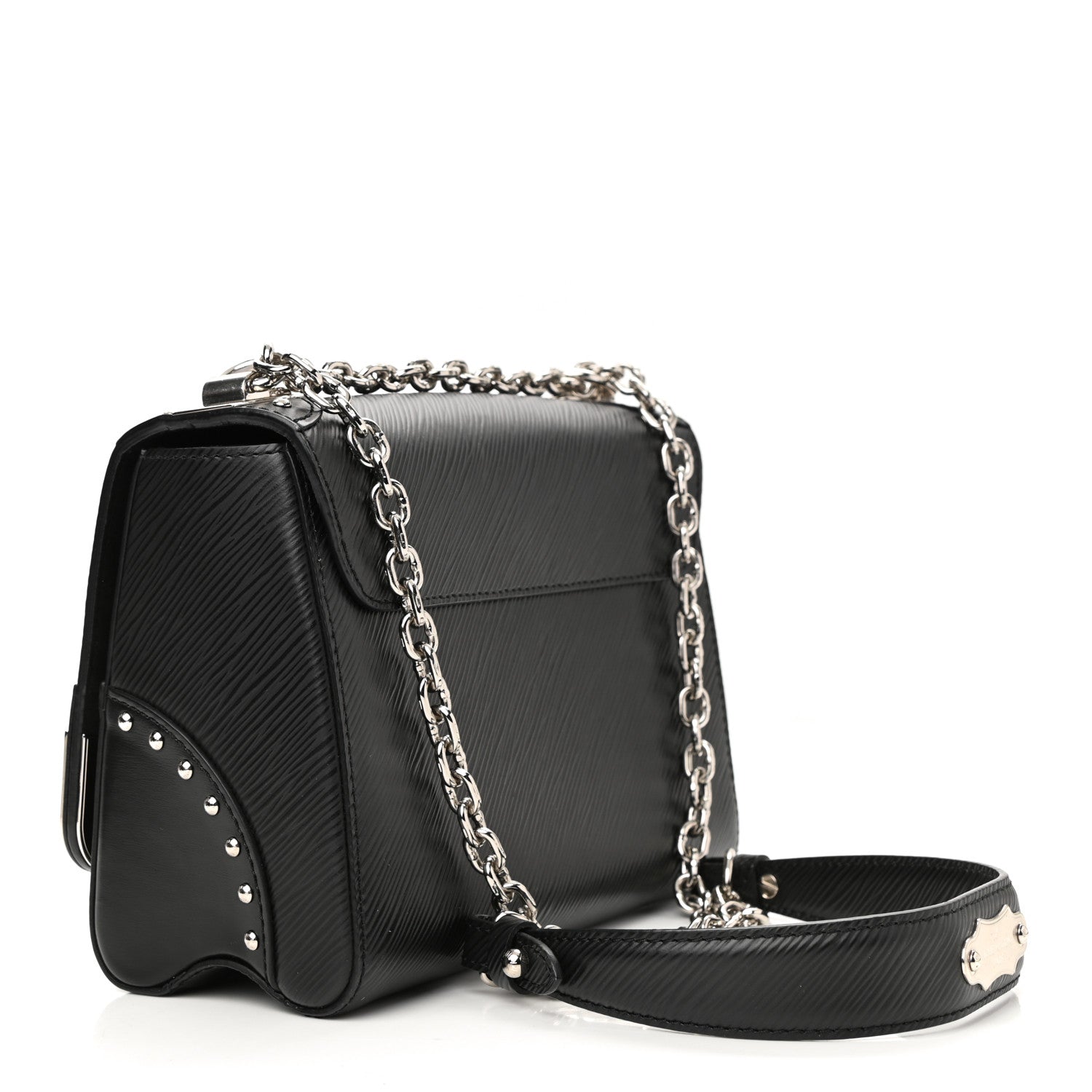 Louis Vuitton Epi Studded Mirror Twist Shoulder Bag MM Black 3 of 10