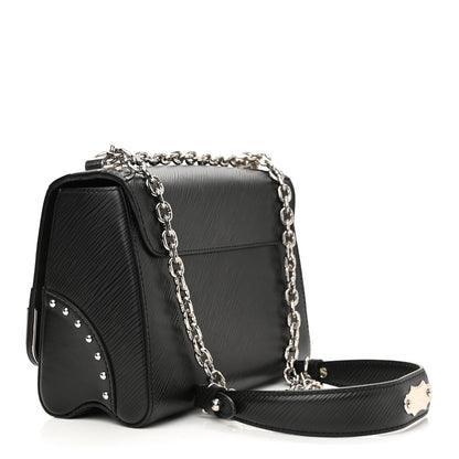 Louis Vuitton Epi Studded Mirror Twist Shoulder Bag MM Black 3 of 10