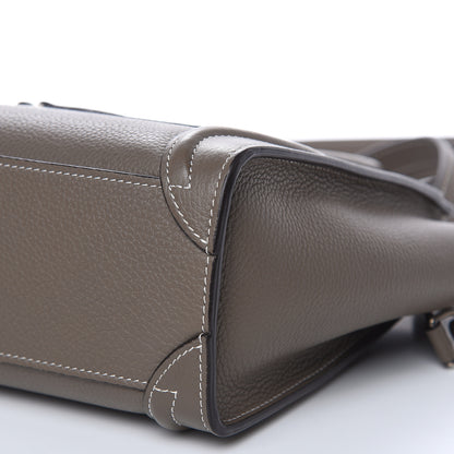 Celine Drummed Calfskin Nano Luggage Souris 10 of 11