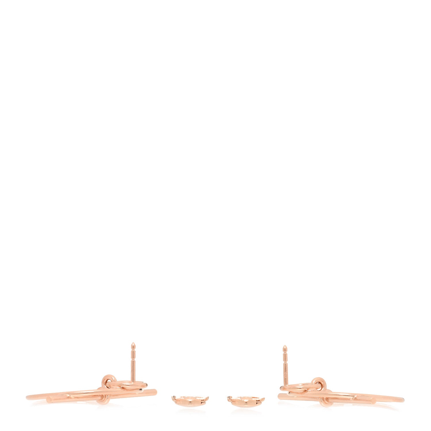 Hermes 18K Rose Gold PM Loop Earrings 3 of 5