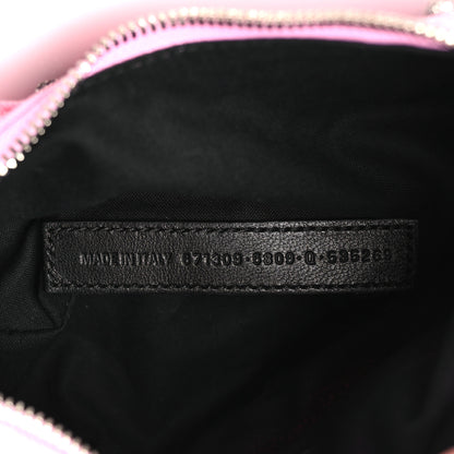Balenciaga Washed Frayed Denim Crystal Le Cagole Shoulder Bag XS Denim Pink 7 of 9