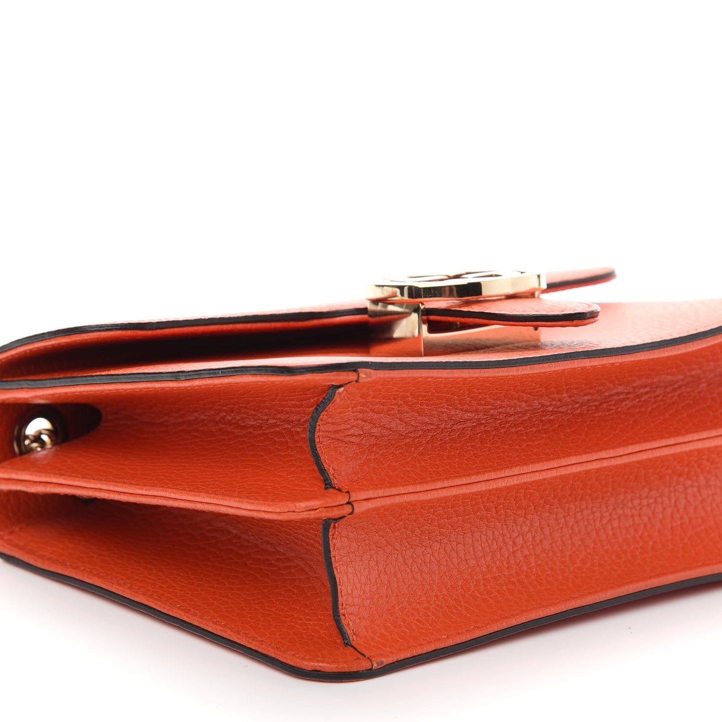 Dollar Calfskin Small Interlocking G Shoulder Bag Sun Orange