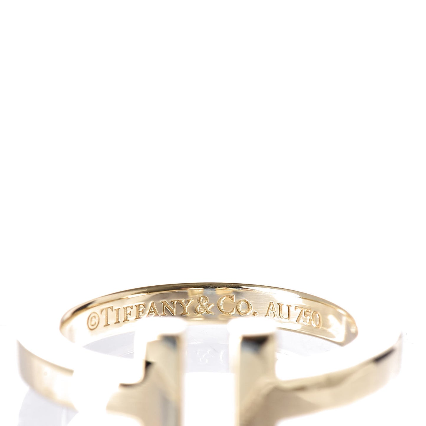 18K Yellow Gold T Square Ring 49 4.75