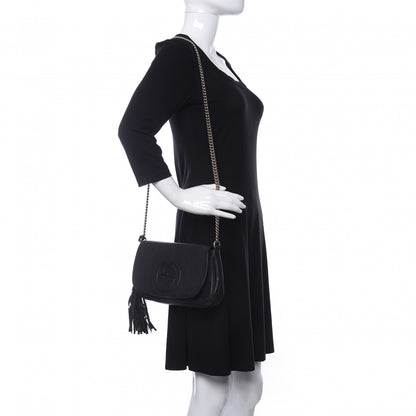 Gucci Pebbled Calfskin Medium Soho Flap Crossbody Black 2 of 11