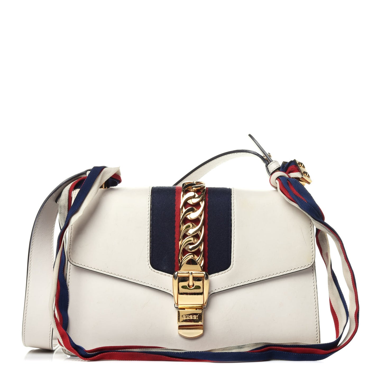 Calfskin Small Sylvie Shoulder Bag Off White