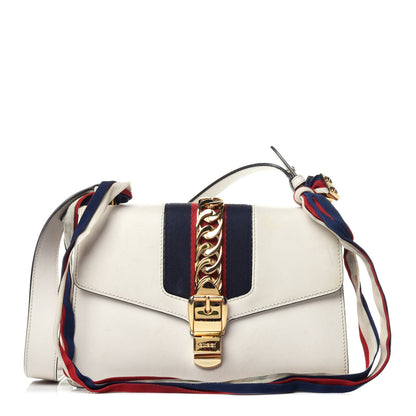 Gucci Calfskin Small Sylvie Shoulder Bag Off White 1 of 14