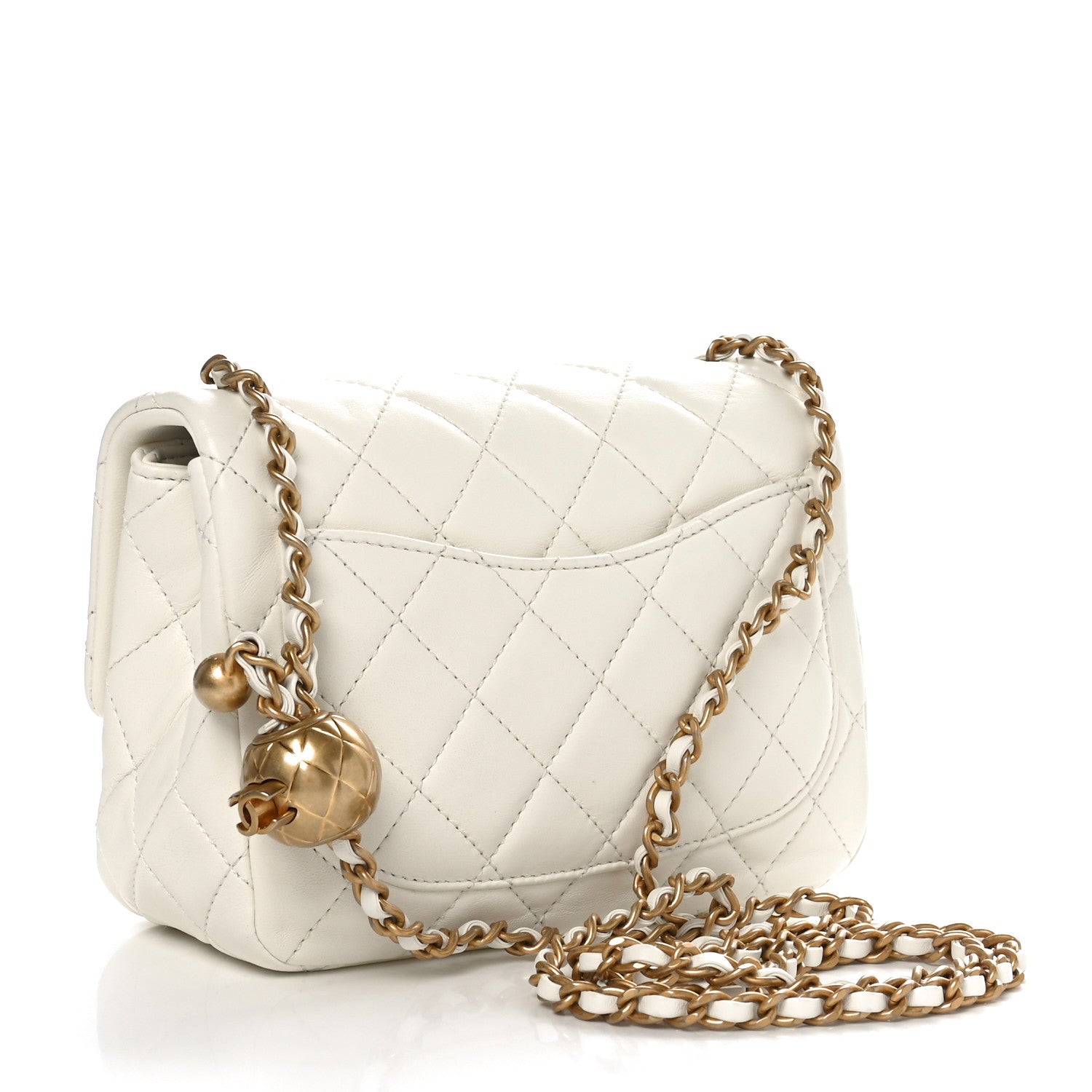 Chanel Lambskin Quilted Mini Pearl Crush Flap White 3 of 11